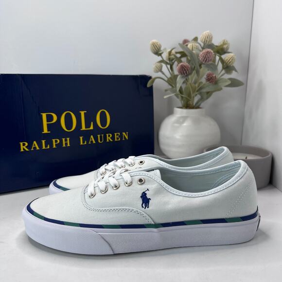 Polo Ralph Lauren Keaton Pony Low-Top Canvas Sneaker Light Blue Men 9.5D NWB - Picture 1 of 10